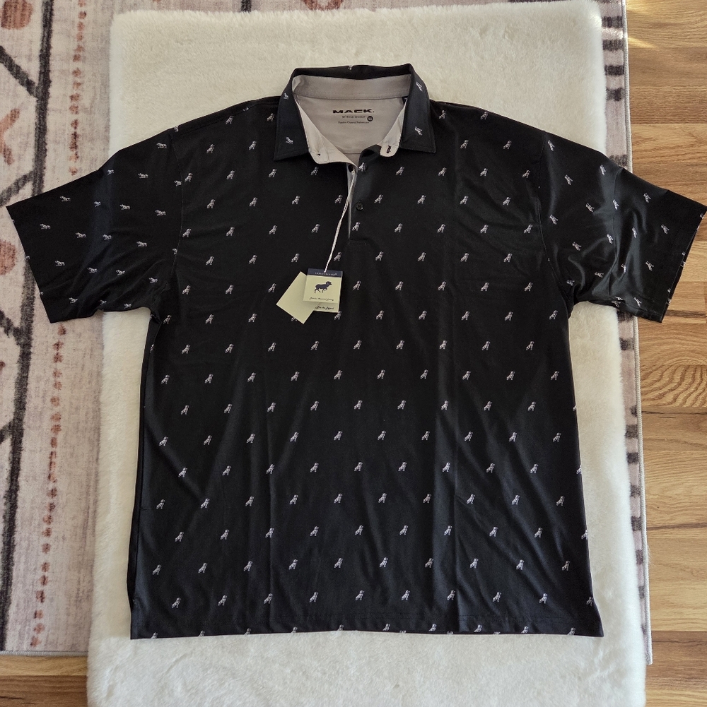 NWT MACK Horn Legend Bulldog Repeat Polo Shirt